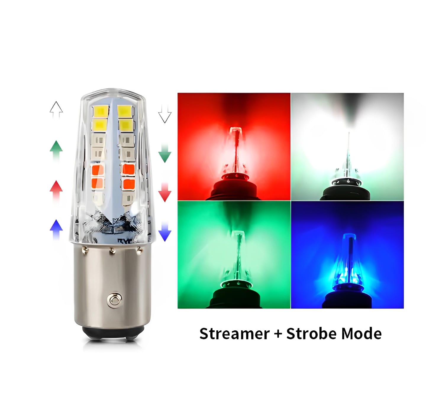 6 Function LED Backlight Bulb | 4 Color Multi-Mode Light for Bikes, CD70, CG125, Cars & Jeeps | Universal 12V Smart Tail Lamp - Image 3