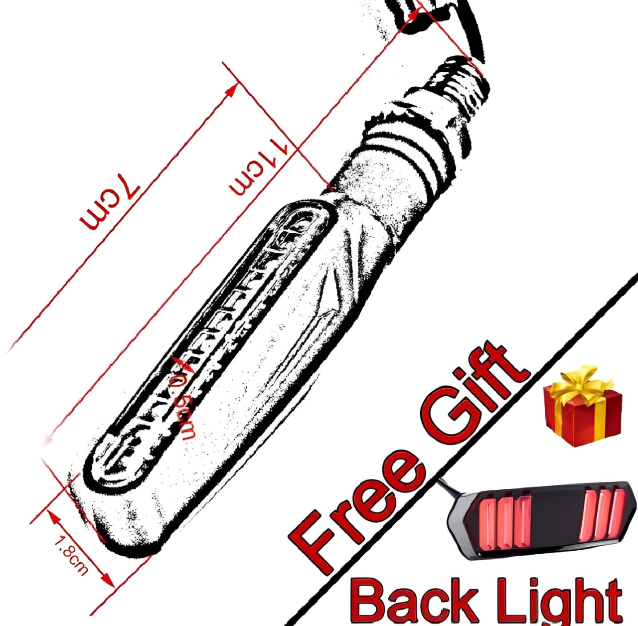 Set of 4 Fancy Motorcycle Indicators + Free Backlight | Universal Fit for CD70, 125 & All Bikes | Stylish LED Turn Signals - Image 4