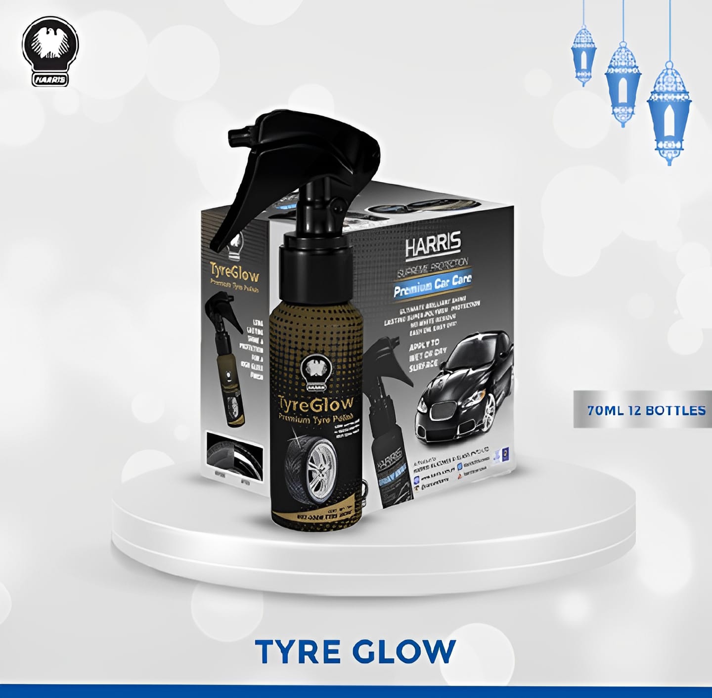 Pack of 12 Tyre Glow / Tyre Shine Spray | Premium 70ml Bike & Car Tyre Polish for Glossy Finish - Image 3