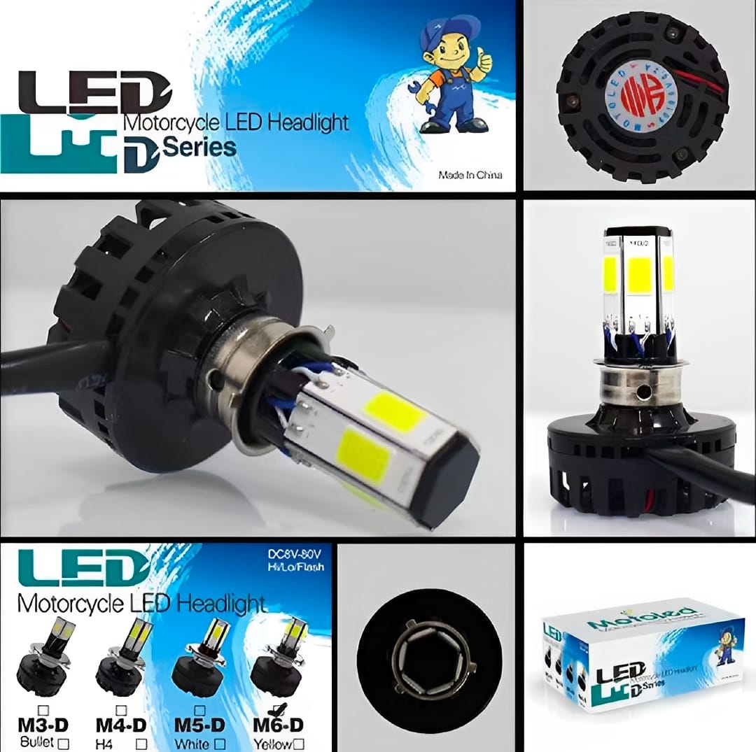 M6 LED Headlight with Built-in Cooling Fan | 3 Function High/Low/Flasher Light | Universal Fit for All Bikes - Image 4