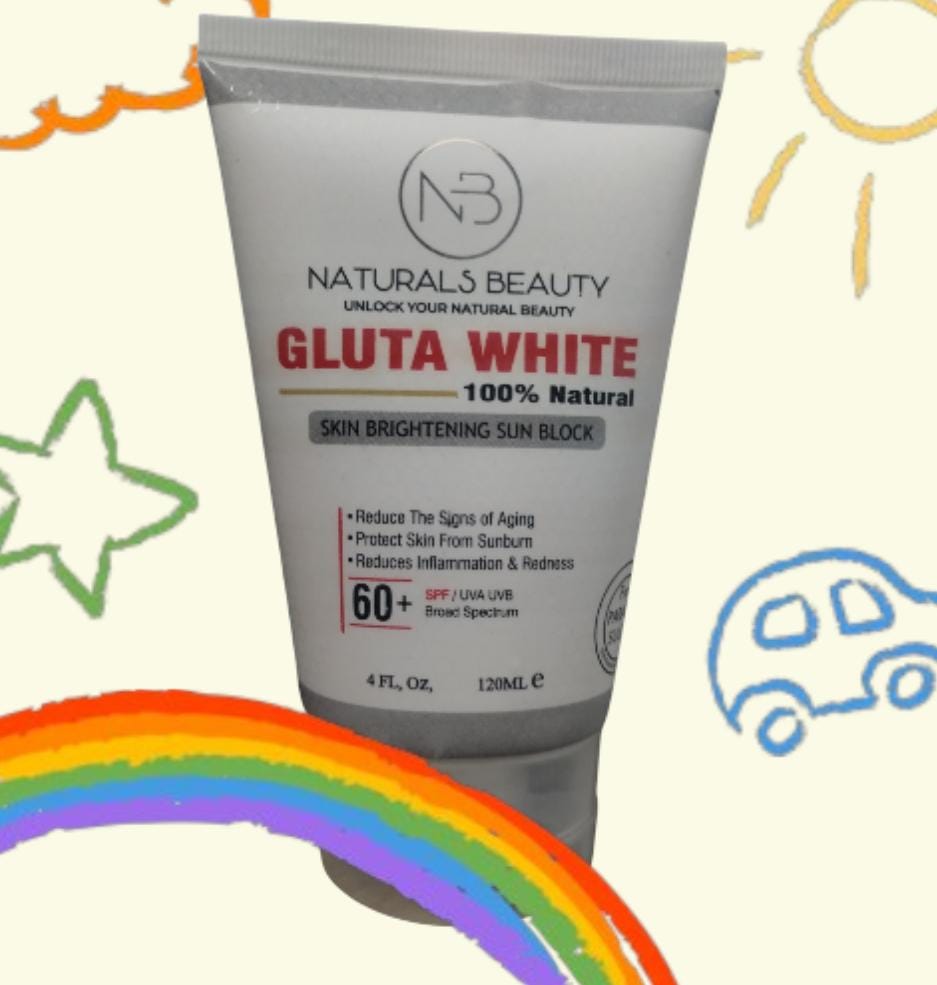Naturals Beauty Gluta White Sun Block SPF 60+ | Skin Brightening UV Protection Cream | UVA & UVB Defense Sunscreen – 120ml - Image 3