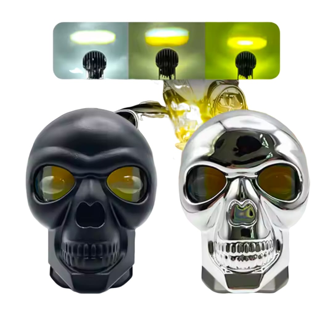 Motorcycle Skull LED Fog Light | Waterproof High-Low Beam Auxiliary Headlight for All Bikes - Image 7
