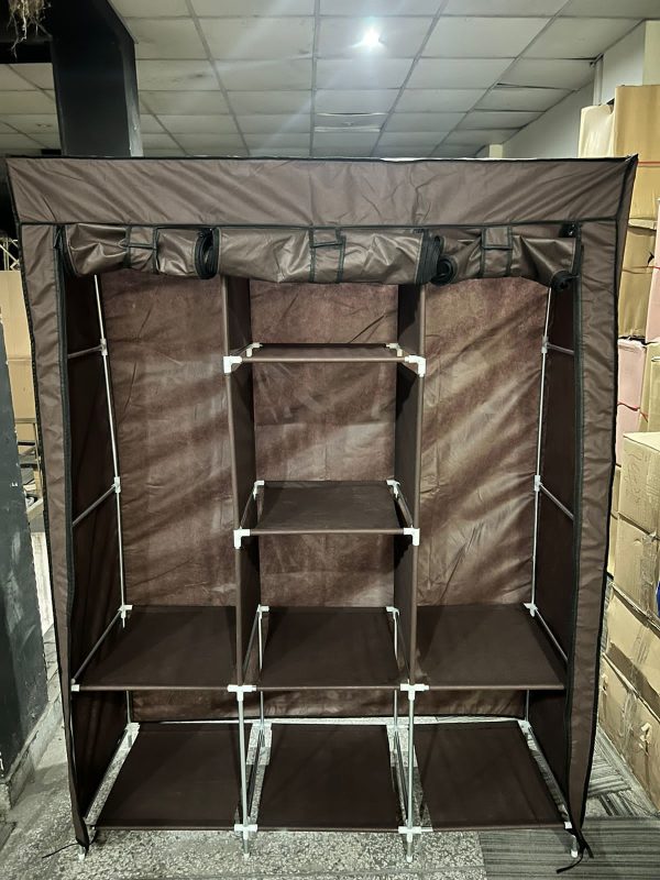 3 Door Fancy & Portable Foldable Closet Wardrobe Organizer with Shelves | Multi-Purpose Storage Cabinet for Clothes, Shoes & Accessories - Image 6