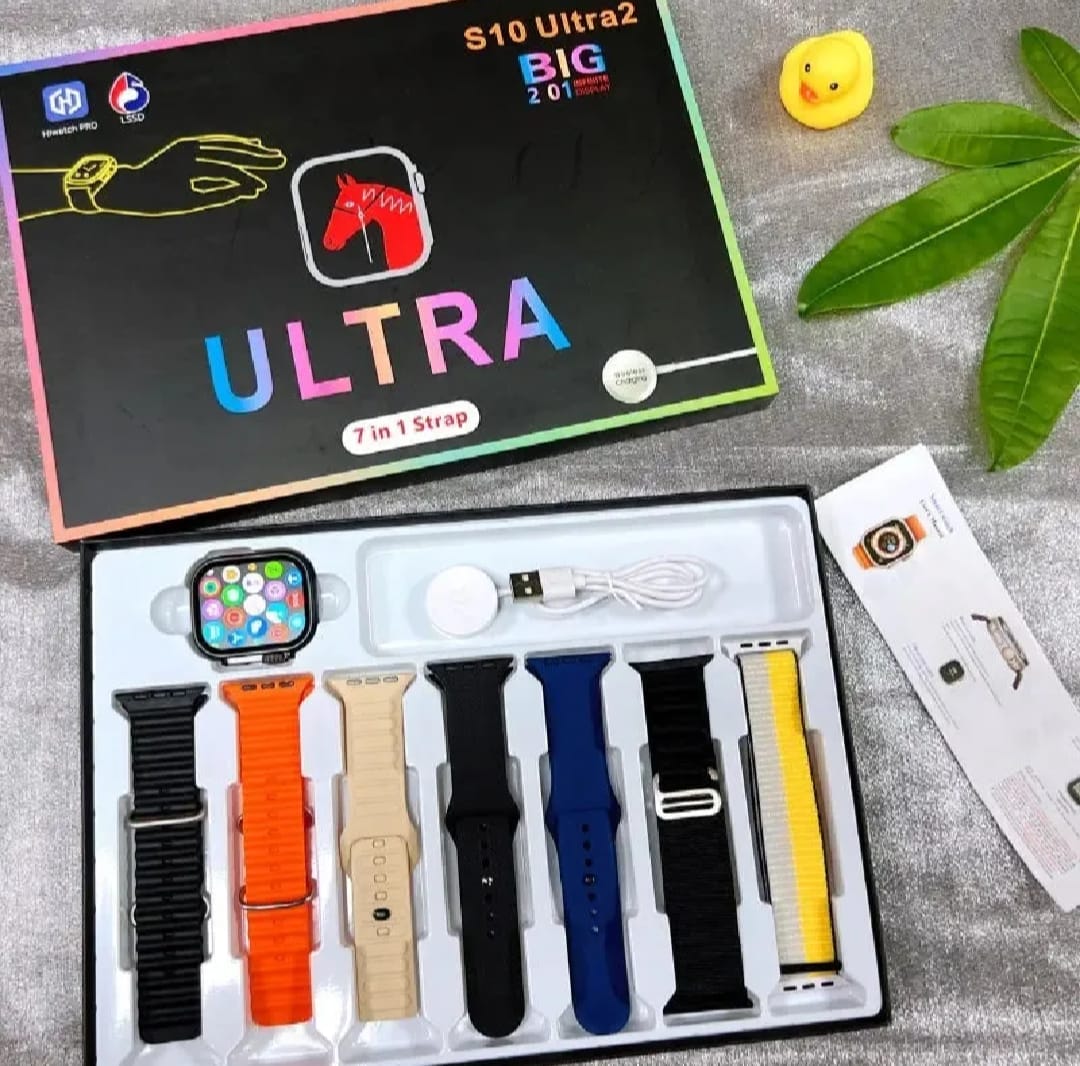 S10 Ultra 2 Smart Watch for Kids & Adults | 7 Straps | Titanium Body | Magnetic Charger | Fitness & Health Tracker | Water Resistant - Image 5