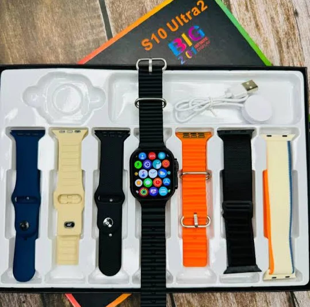 S10 Ultra 2 Smart Watch for Kids & Adults | 7 Straps | Titanium Body | Magnetic Charger | Fitness & Health Tracker | Water Resistant - Image 2