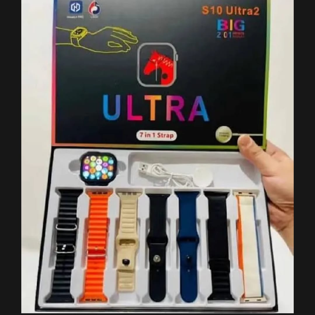 S10 Ultra 2 Smart Watch for Kids & Adults | 7 Straps | Titanium Body | Magnetic Charger | Fitness & Health Tracker | Water Resistant - Image 3