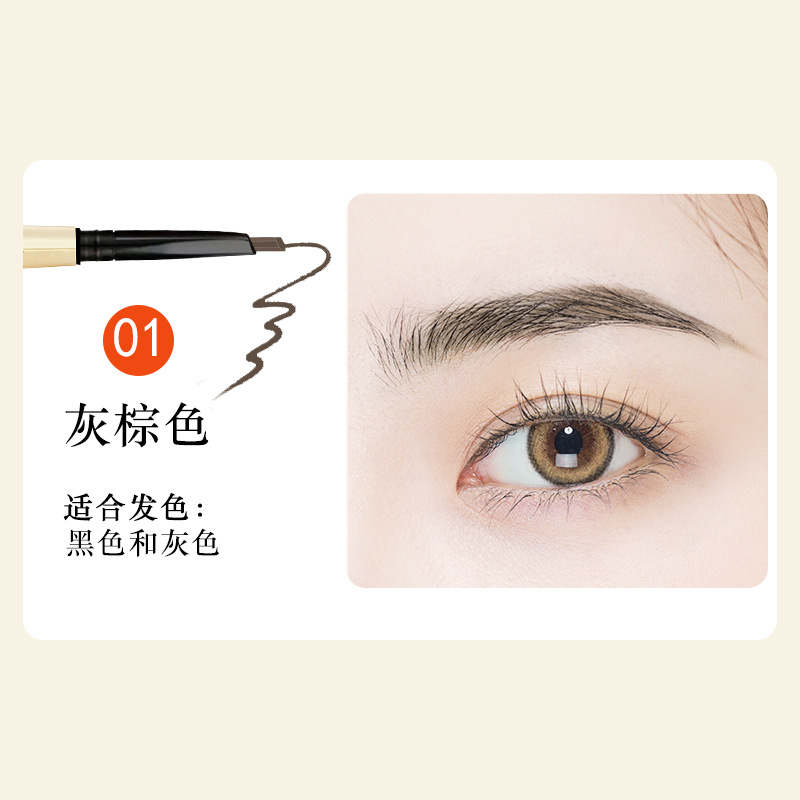 Aiqilai 3 in 1 Eyebrow Pencil | Eyebrow Pencil Gel | Anti-Smudge | Long-Lasting | Three-in-One | Double-Headed | Folding Eyebrow Trimming Knife | Brush - Image 6