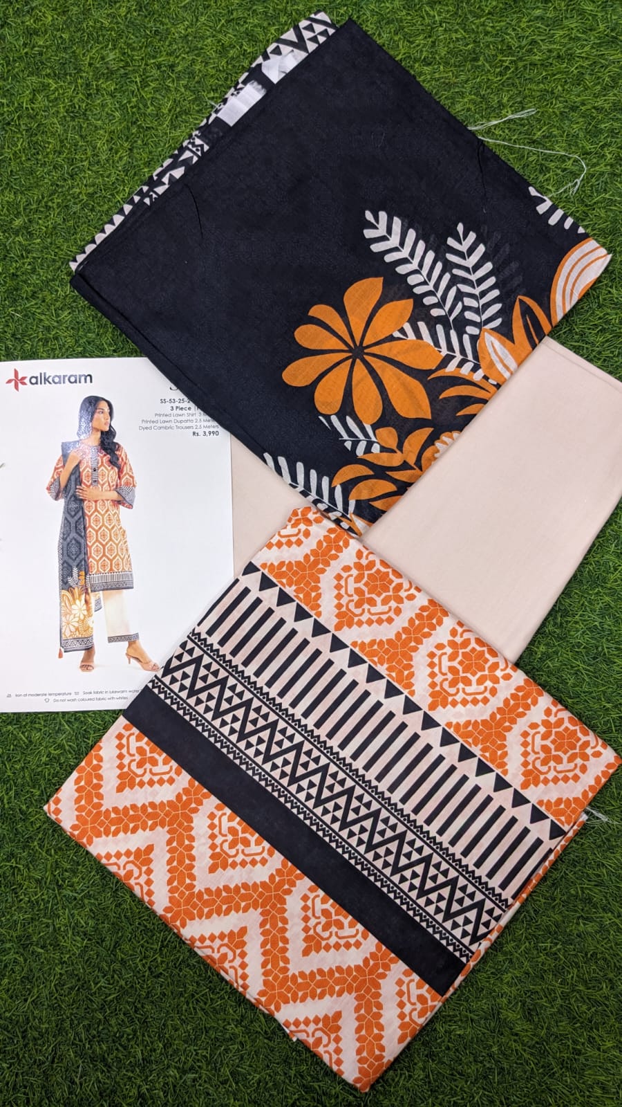Alkaram Lawn Unstitched 3-Piece Suit – Summer Collection 2025 Vol. 1 | Premium Lawn Fabric for Women | Elegant Casual Wear - Image 2