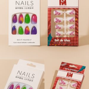 Artificial Press-On Nails Combo Set – Vibrant Colors & Trendy Designs | Reusable & Easy-to-Apply Nail Art Kit for Women | Stylish Fake Nails for All Occasions