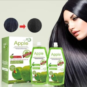 Apple Hair Color Cream – 500ml Ammonia-Free Dark Brown | Natural-Looking Coverage, Long-Lasting Shine & Nourishing Formula for Healthy Hair
