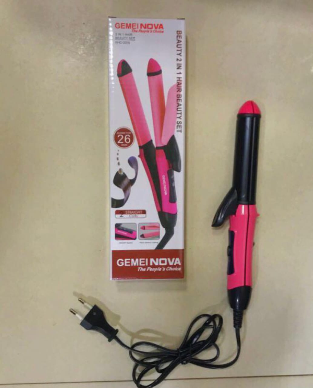 Nova 2-in-1 Hair Straightener & Curler – NH-2009 | Quick Heat-Up Ceramic Plates for Smooth Straightening & Bouncy Curls | Dual-Use Styling Tool for All Hair Types - Image 2