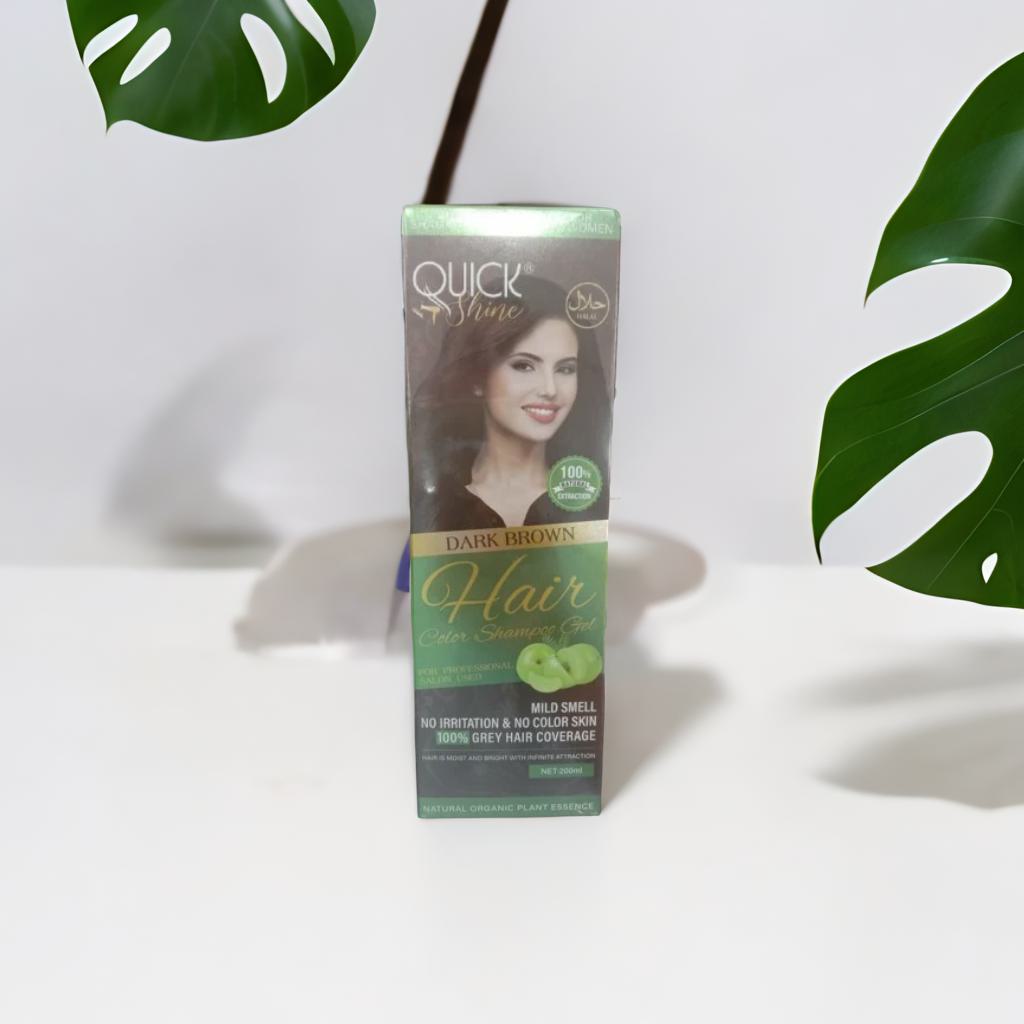 Quick Shine Hair Color Shampoo Gel – Dark Brown (200ml) | Instant Hair Coloring & Shine | Long-Lasting, Ammonia-Free Formula for Men & Women - Image 5