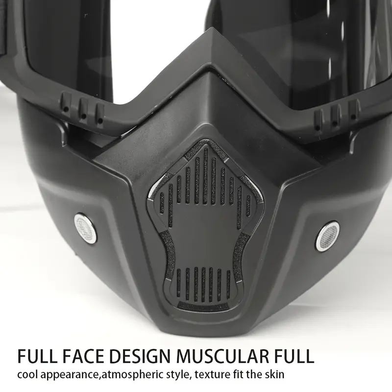 Motorcycle Goggles with Removable Full Face Mask | Detachable Riding Glasses for Dirt Bike, ATV, Motocross, and Off-Road | Random Glass Shade - Image 7