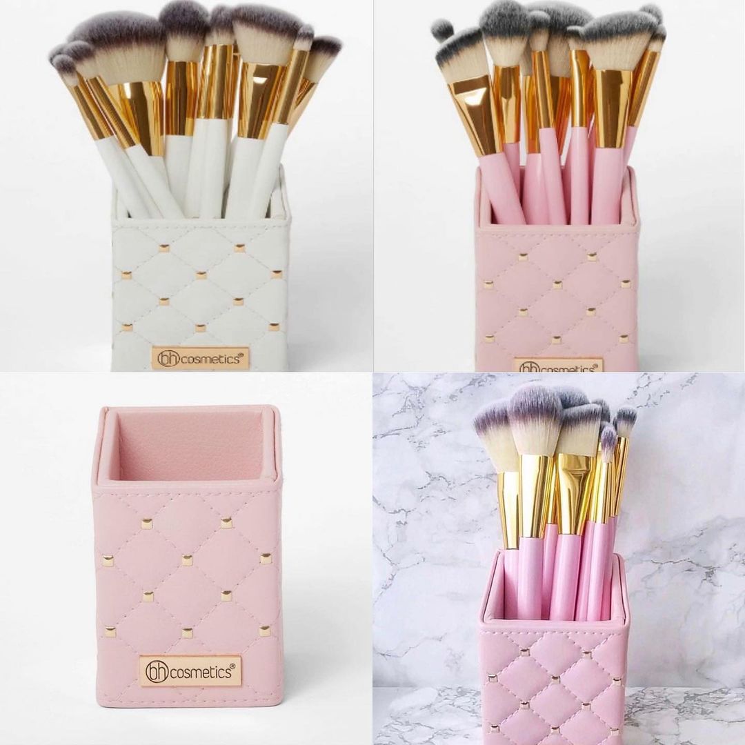 Cosmetics Elegance Brush Set – Studded Elegance White | 10Pcs Professional Makeup Brushes | Soft Bristles | Premium Beauty Tool Kit - Image 3