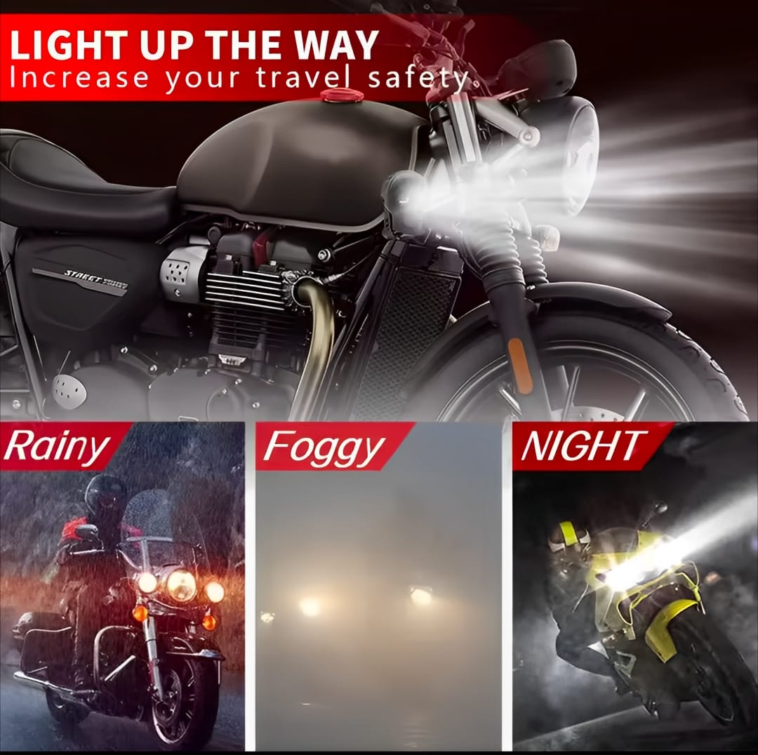 Motorcycle Skull LED Fog Light | Waterproof High-Low Beam Auxiliary Headlight for All Bikes - Image 4