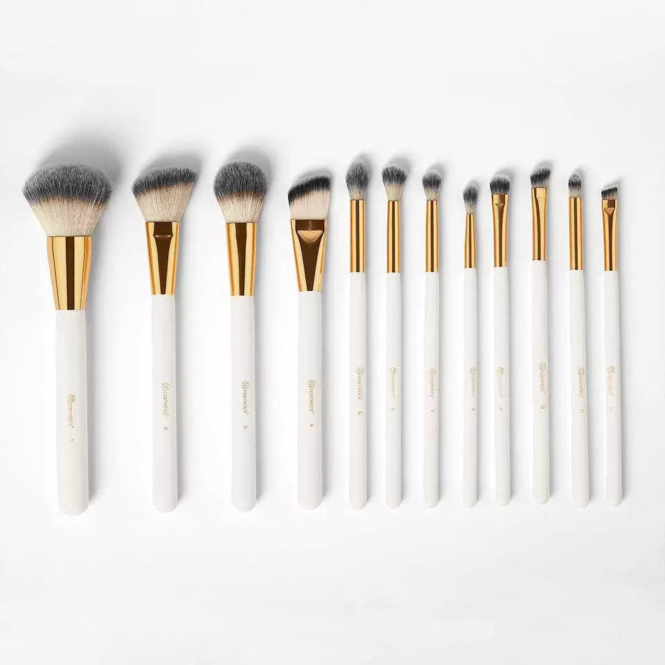 Cosmetics Elegance Brush Set – Studded Elegance White | 10Pcs Professional Makeup Brushes | Soft Bristles | Premium Beauty Tool Kit - Image 4