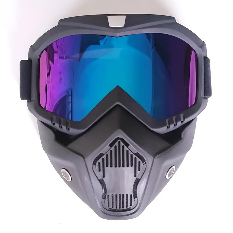 Motorcycle Goggles with Removable Full Face Mask | Detachable Riding Glasses for Dirt Bike, ATV, Motocross, and Off-Road | Random Glass Shade - Image 5