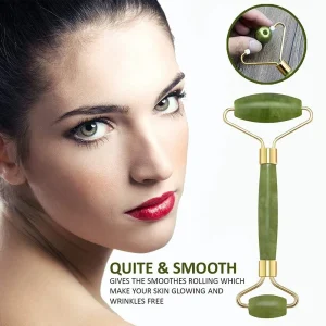Jade Facial Roller – Single Plastic Face Massage Tool for Women | Skin Tightening, Relaxation & Glow Enhancer
