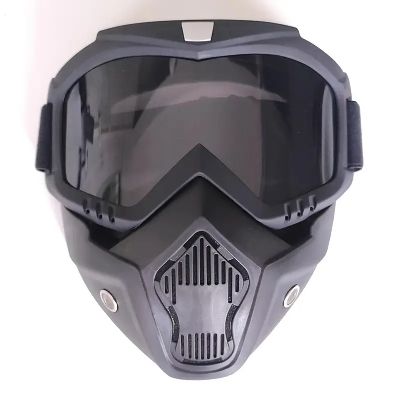Motorcycle Goggles with Removable Full Face Mask | Detachable Riding Glasses for Dirt Bike, ATV, Motocross, and Off-Road | Random Glass Shade - Image 4