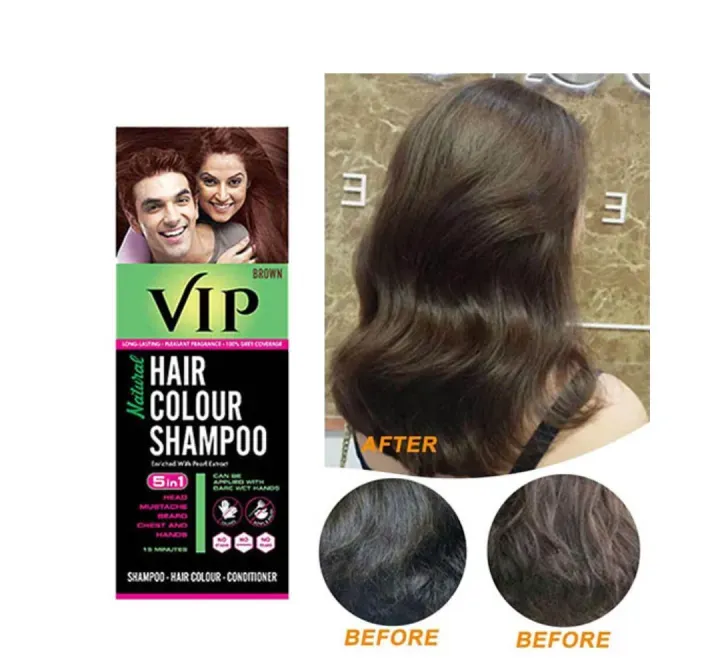 5-in-1 Hair Colour Shampoo – 180ml Brown | Natural Ammonia-Free Hair Dye for Hair, Beard, Moustache & Body Hair | Long-Lasting, Nourishing & Easy to Use - Image 3