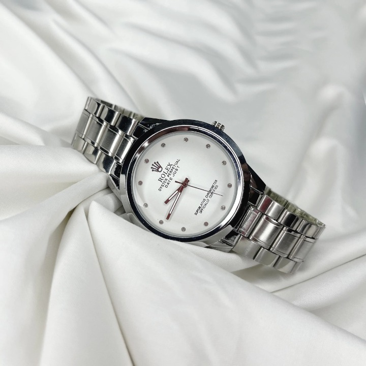 Rolex Men’s Stainless Steel Formal Watch – Premium Quartz Wristwatch for Men | Elegant Luxury Design (With Random Box)