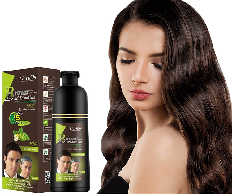Light Brown Hair Color Shampoo – 200ml | Quick & Easy Gray Coverage | Natural Ammonia-Free Hair Dye | Long-Lasting & Nourishing Formula for Men & Women - Image 2