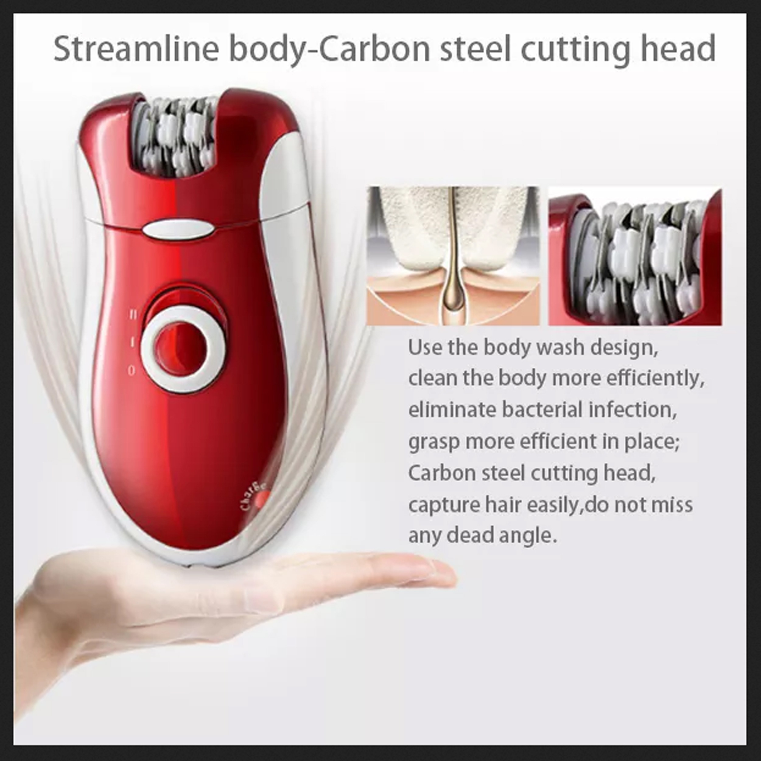 Kemei KM-3068 3-in-1 Rechargeable Epilator for Women – Electric Hair Removal, Shaver & Trimmer Set with Multiple Heads | Smooth Skin Tool for Face & Body - Image 8