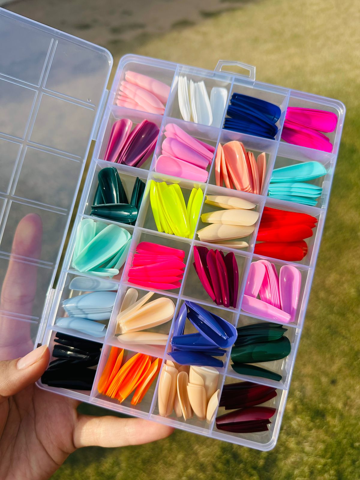 Artificial Nails Pack – 576pcs with Glue & Nail Art Stickers | Full Set for Salon-Style Manicure at Home