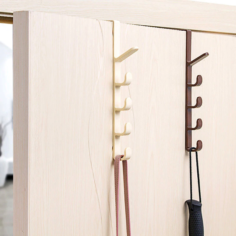 5-Level Over Door Hook – Multipurpose Plastic Hanger for Coats, Bags, Hats & Towels (1 Piece)