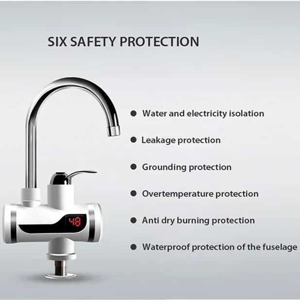 Faucet Instant Electric Hot Water Heater – Fast Heating Tap for Kitchen & Bathroom | Digital Display, Energy Efficient & Easy to Install - Image 3