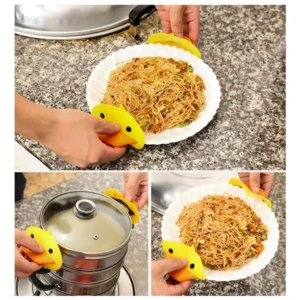 Duck Shape Pot Holder – Pack of 2 | Heat Resistant Silicone Pot Gripper | Cute Kitchen Accessories for Cooking & Baking