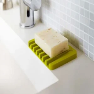 Silicone Soap Dish Drainer Tray – Non-Slip, Quick-Dry Soap Holder for Bathroom & Kitchen (Green)