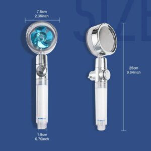 Pressurized Turbine Shower Head – One-Piece Water Stop Shower Accessory (Random Color, High Pressure)