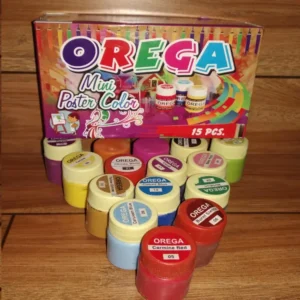 Orega 15 Pcs Poster Colour Set with Brush – Bright & Washable Water-Based Paints for Kids, Students & Artists – Non-Toxic Art Set for Drawing & School Projects
