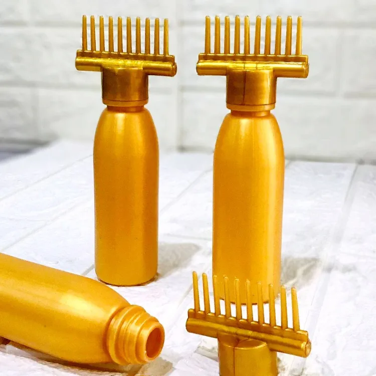 Hair Oil Applicator Bottle with Comb Nozzle – Refillable Root Oiling & Hair Treatment Bottle for Scalp, Shampoo & Hair Dye