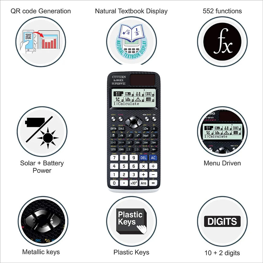 FX-991EX Scientific Calculator – 552 Functions | High-Speed Natural Display, Multifunctional Engineering Calculator (Classic Design) - Image 9