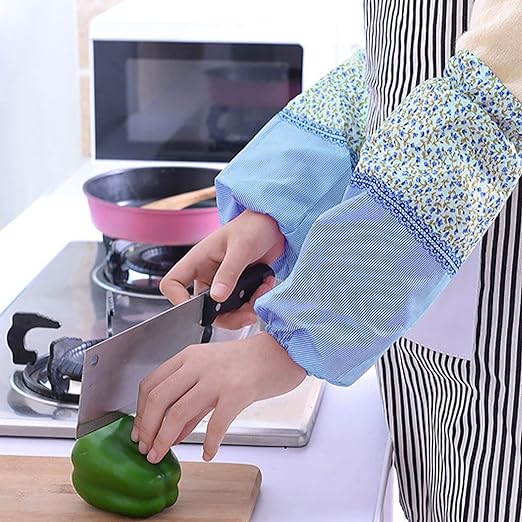 Waterproof Kitchen Sleeve Covers – Dustproof, Reusable Arm Sleeves for Dishwashing & Cleaning – Random Color (1 Pair)