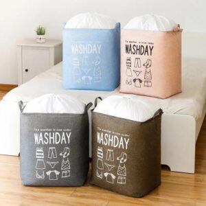 Washday Foldable Laundry Basket – Large Capacity Clothes Storage Hamper with Handles (Random Color)