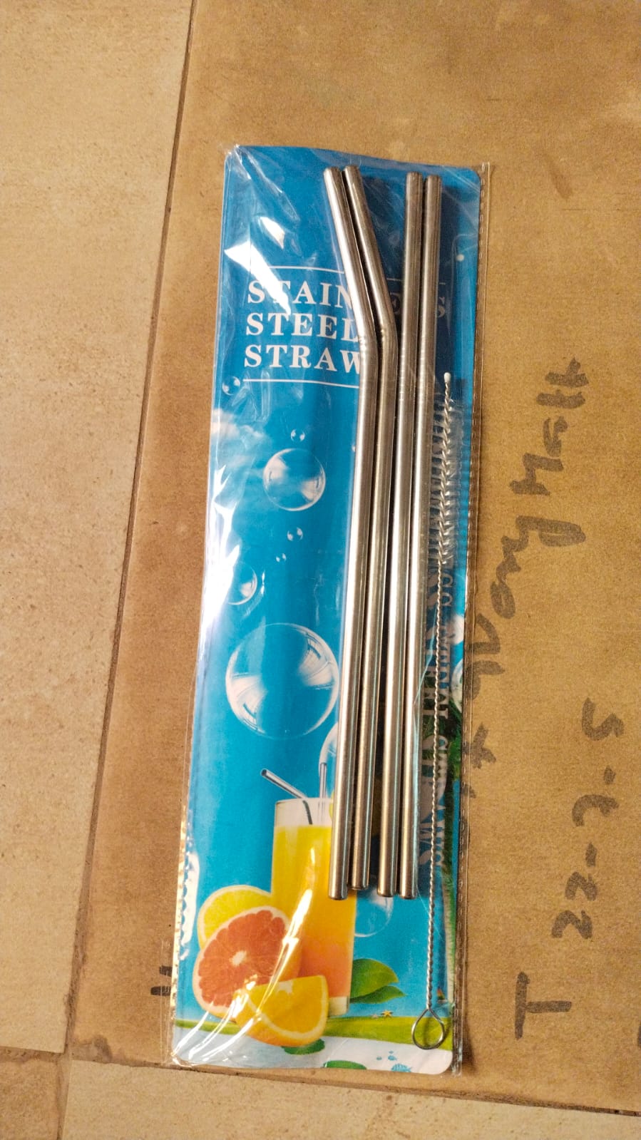 5 Pcs Reusable Stainless Steel Straws Set – Eco-Friendly Metal Drinking Straws with Cleaning Brush for Smoothies & Juices