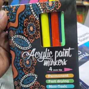 6pcs Acrylic Paint Marker Set – Permanent Quick-Dry Paint Pens for Rock, Wood, Glass, Ceramic & Canvas