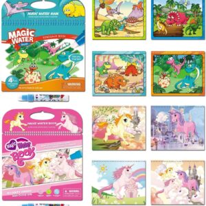Magic Water Coloring Book for Kids – Reusable Activity Book with Water Pen – 4 Pages, Mess-Free Fun (Random Color)