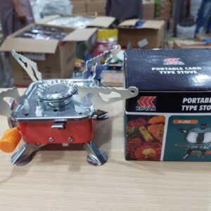 Mini Portable Square Camping Stove – Foldable, Windproof Backpacking Burner – Outdoor Hiking Picnic Stove (Without Gas Bottle)