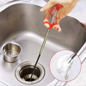 90cm Drain Auger Hair Catcher & Sink Cleaner Tool – Clog Remover for Bathroom, Kitchen, Toilet – Flexible Snake Drain Cleaner