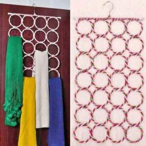 28-Hole Scarf, Tie & Belt Hanger Organizer – Multi-Purpose Closet Space Saver (Durable Plastic)
