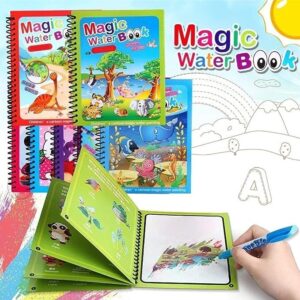 Magic Water Coloring Book for Kids – Reusable Drawing Pad with Water Pen (Random Design/Theme)
