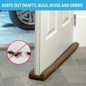 Twin Door Draft Protector – 40” Under Door Seal Blocker for Cold Air, Dust & Insects