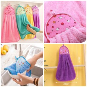 Soft Kitchen Cleaning Towel – Hanging Hand Towel with Strong Absorbency for Kitchen Use | Quick-Dry Microfiber Cloth (Random Colors)