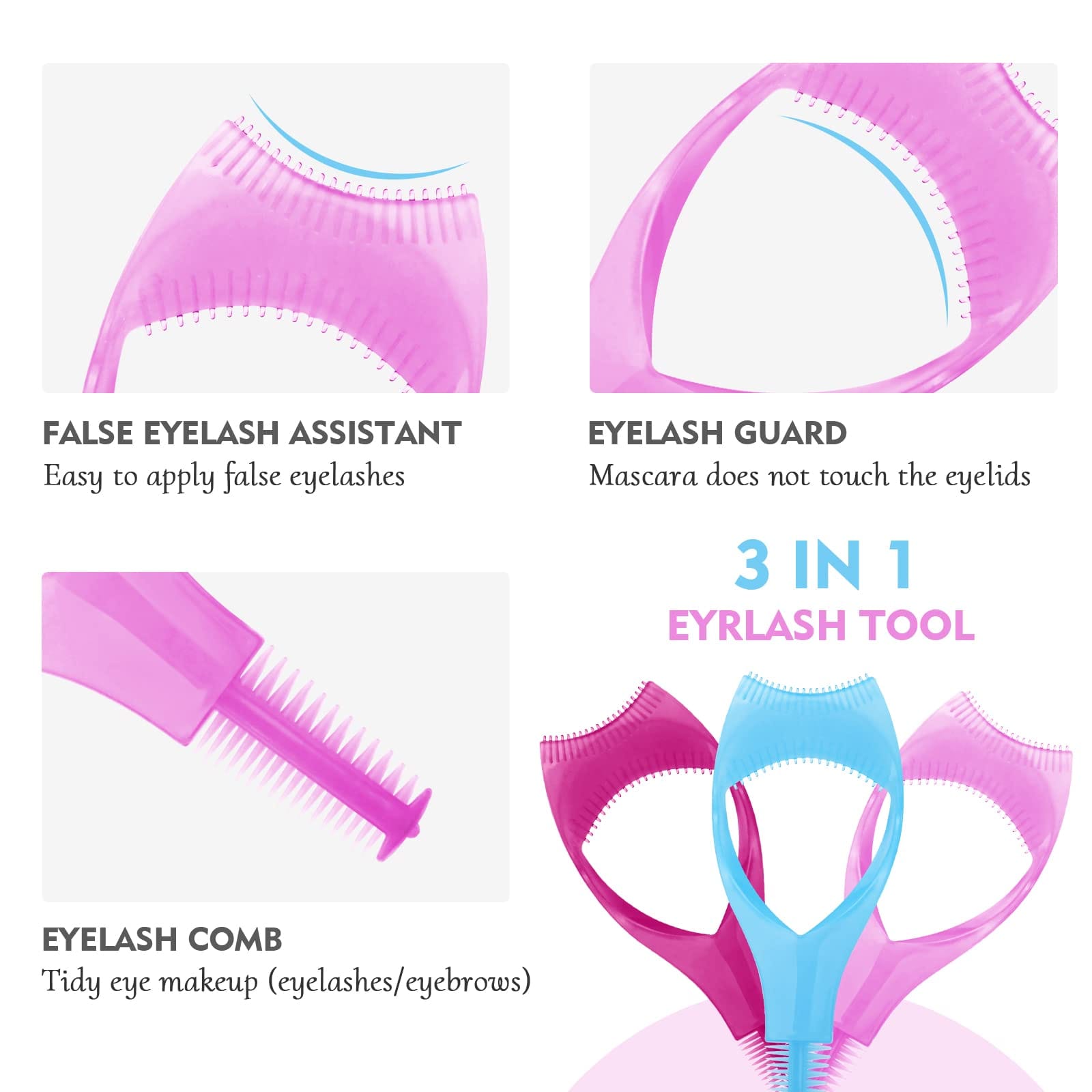 3-in-1 Eyelash Curler for Women – Professional Multi-Functional Lash Curler & Comb Tool