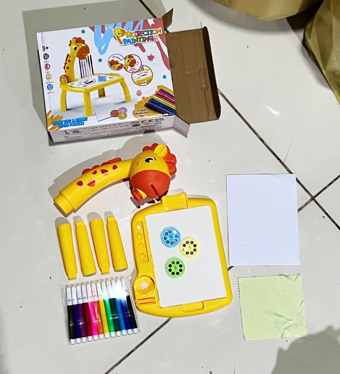 Giraffe LED Projector Art Drawing Board for Kids | Creative Painting Table with Light & Sketch Projector (With Box Packing, Random Color) - Image 2