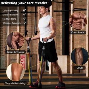 11 Pcs Power Resistance Band Set | Full Body Workout & Fitness Bands for Men & Women | Strength Training, Yoga, and Exercise Equipment
